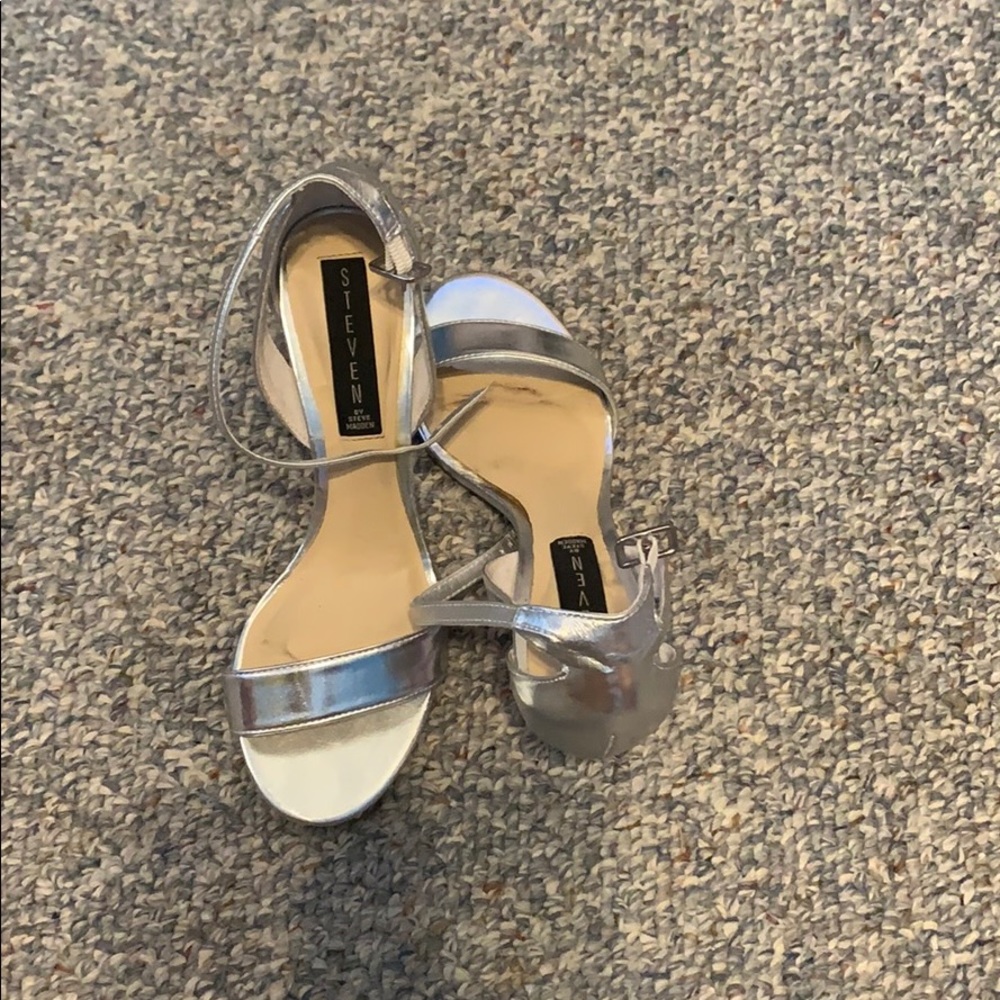 Steve Madden silver heels- women’s  5.5-6
